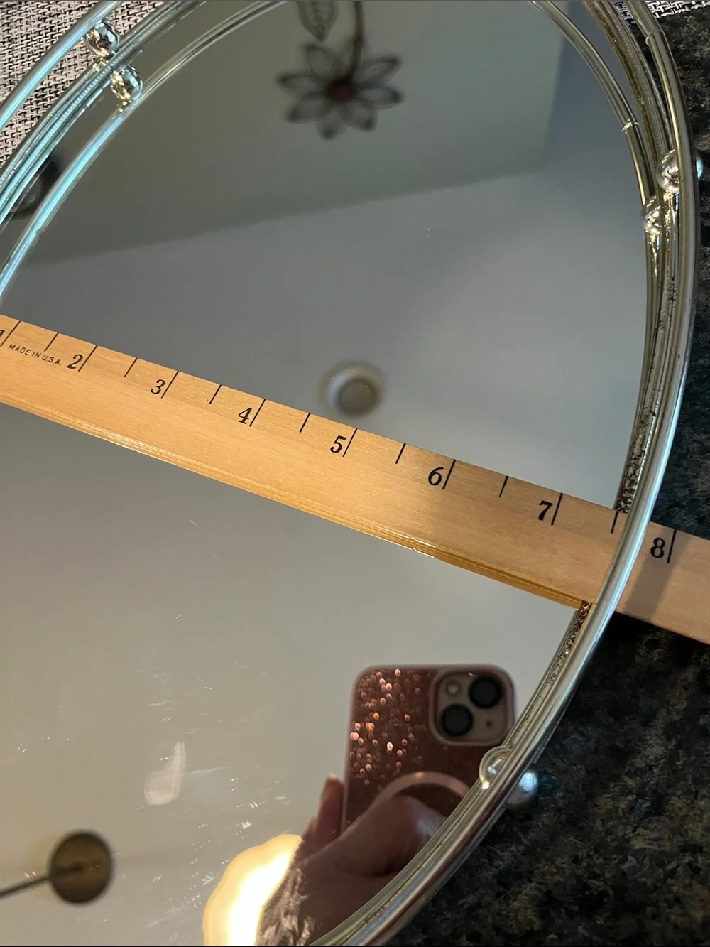 Silver Accent Oval Vanity Tray - Mirror Finish